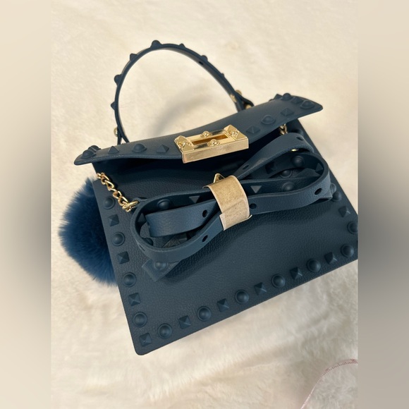 Navy Jelly Hand Bag purse - Picture 12 of 14